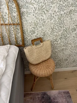 Design By Si Mascali flettet taske med træhåndtag - Beige Outlet