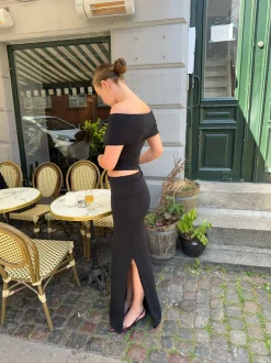 Design By Si Mathilde Ravn maxinederdel - Sort New