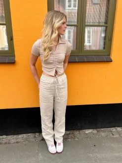 Design By Si Matilde W hør bukser beige Clearance
