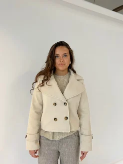 Design By Si Maxima kort frakke - Beige