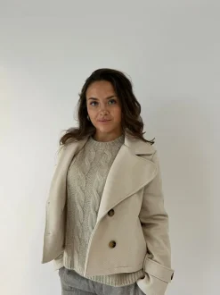 Design By Si Maxima kort frakke - Beige