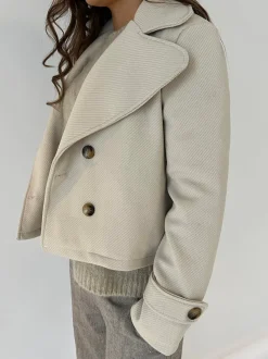 Design By Si Maxima kort frakke - Beige