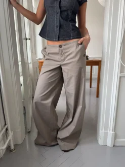 Design By Si Maxim bukser med knapper - Taupe New