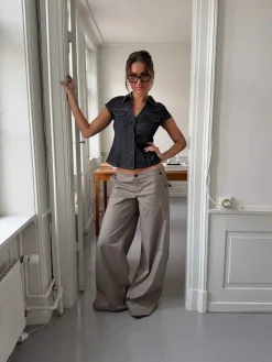 Design By Si Maxim bukser med knapper - Taupe New