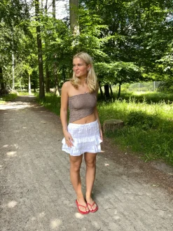 Design By Si Merle one shoulder-top med blonde - Brun Discount