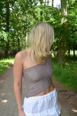 Design By Si Merle one shoulder-top med blonde - Brun Discount