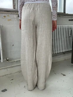 Design By Si Milana hørbukser - beige/hvide striber Discount