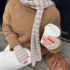 Design By Si Mio sæt handsker og tørklæde - Lyserød/grå/blå Best