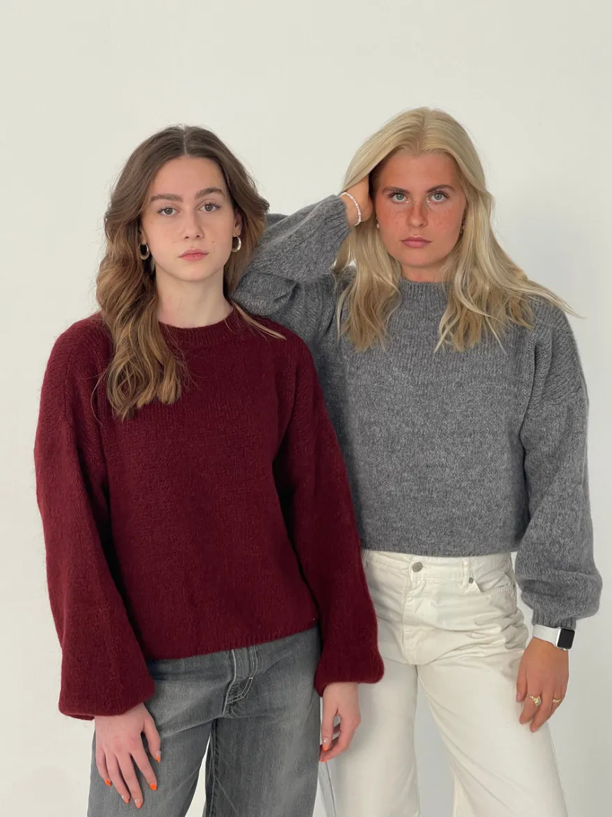 Design By Si Miti striktrøje - Grå Sale