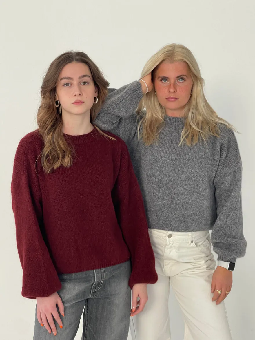 Design By Si Miti striktrøje - Grå Sale