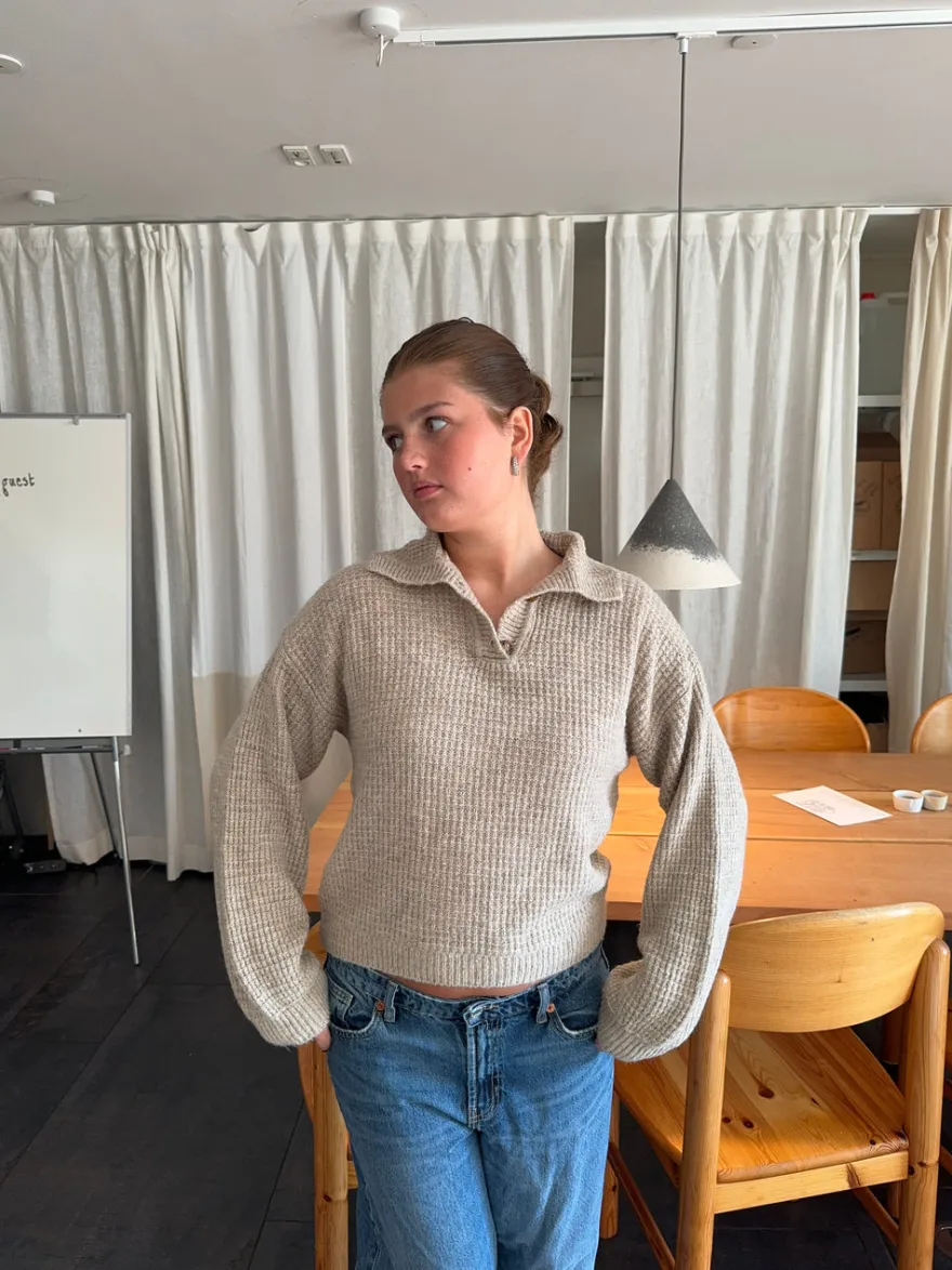 Design By Si Molly striktrøje - Beige Sale