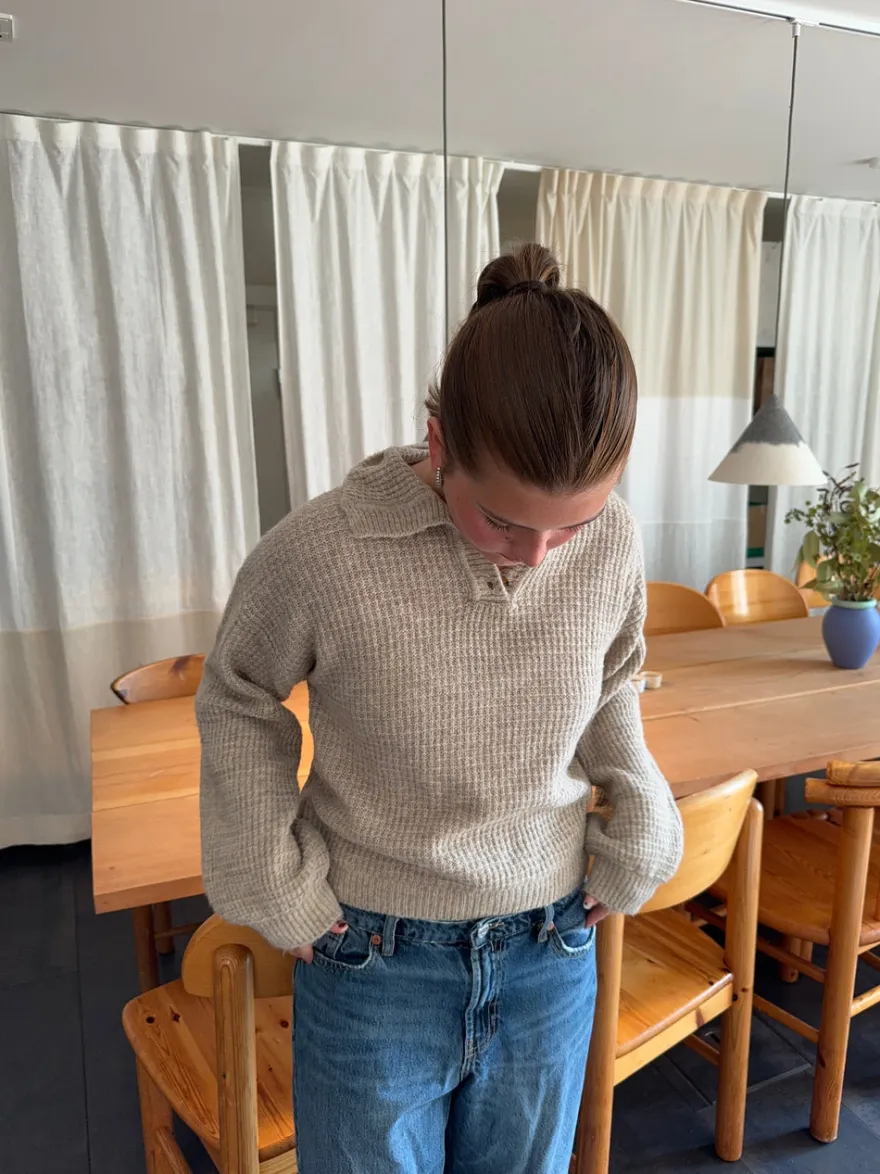 Design By Si Molly striktrøje - Beige Sale