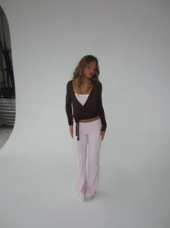 Design By Si Motion wrap bluse - Espresso Best