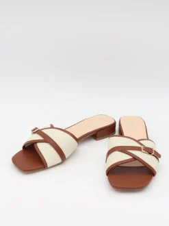 Design By Si Natalie sandaler med hæl - Lysebrun/off-white Best