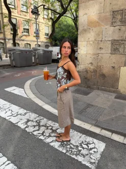 Design By Si Nayaly bermudashorts med striber - Beige New
