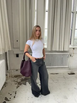 Design By Si New York flettet taske - Bordeaux/lilla Discount