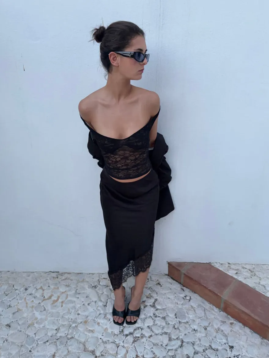 Design By Si Nicoline off shoulder top i blonde - Sort Best