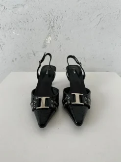 Design By Si Nida slingback stiletter med spænde - Sort Online