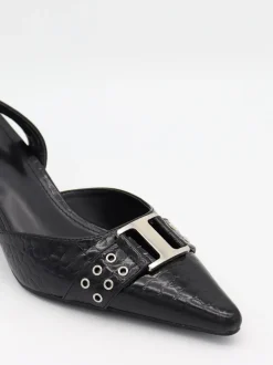 Design By Si Nida slingback stiletter med spænde - Sort Online
