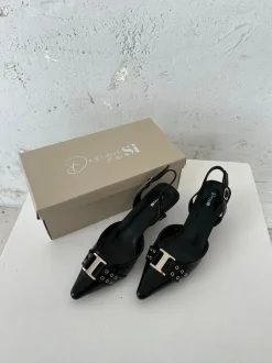 Design By Si Nida slingback stiletter med spænde - Sort Online