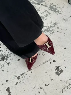 Design By Si Nida slingback stiletter med spænde - Vinrød Online