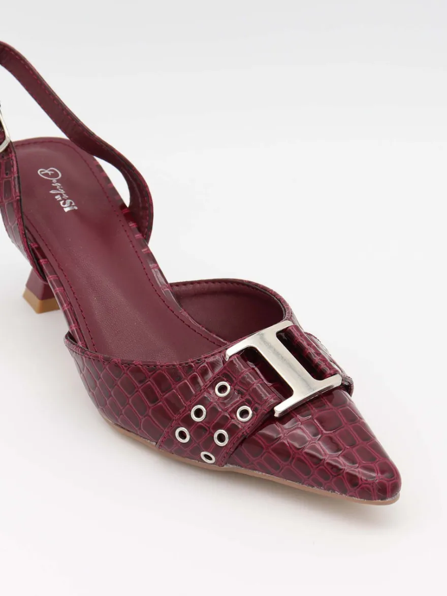 Design By Si Nida slingback stiletter med spænde - Vinrød Online