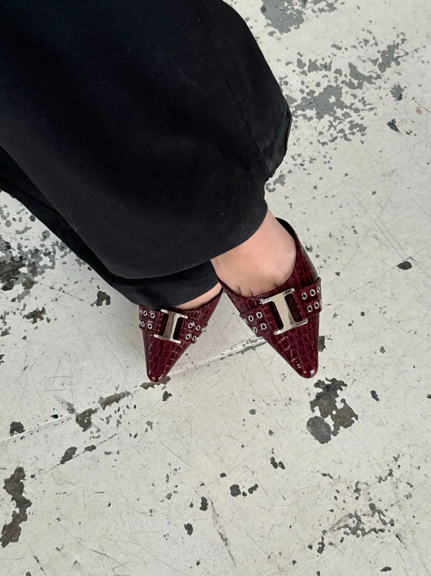 Design By Si Nida slingback stiletter med spænde - Vinrød Online