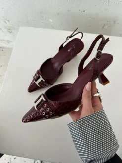 Design By Si Nida slingback stiletter med spænde - Vinrød Online
