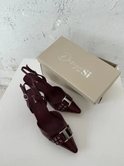 Design By Si Nida slingback stiletter med spænde - Vinrød Online