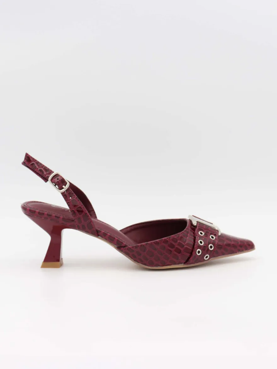 Design By Si Nida slingback stiletter med spænde - Vinrød Online