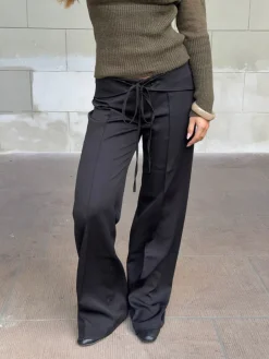 Design By Si Nula suitbukser med bindebælte - Sort Best