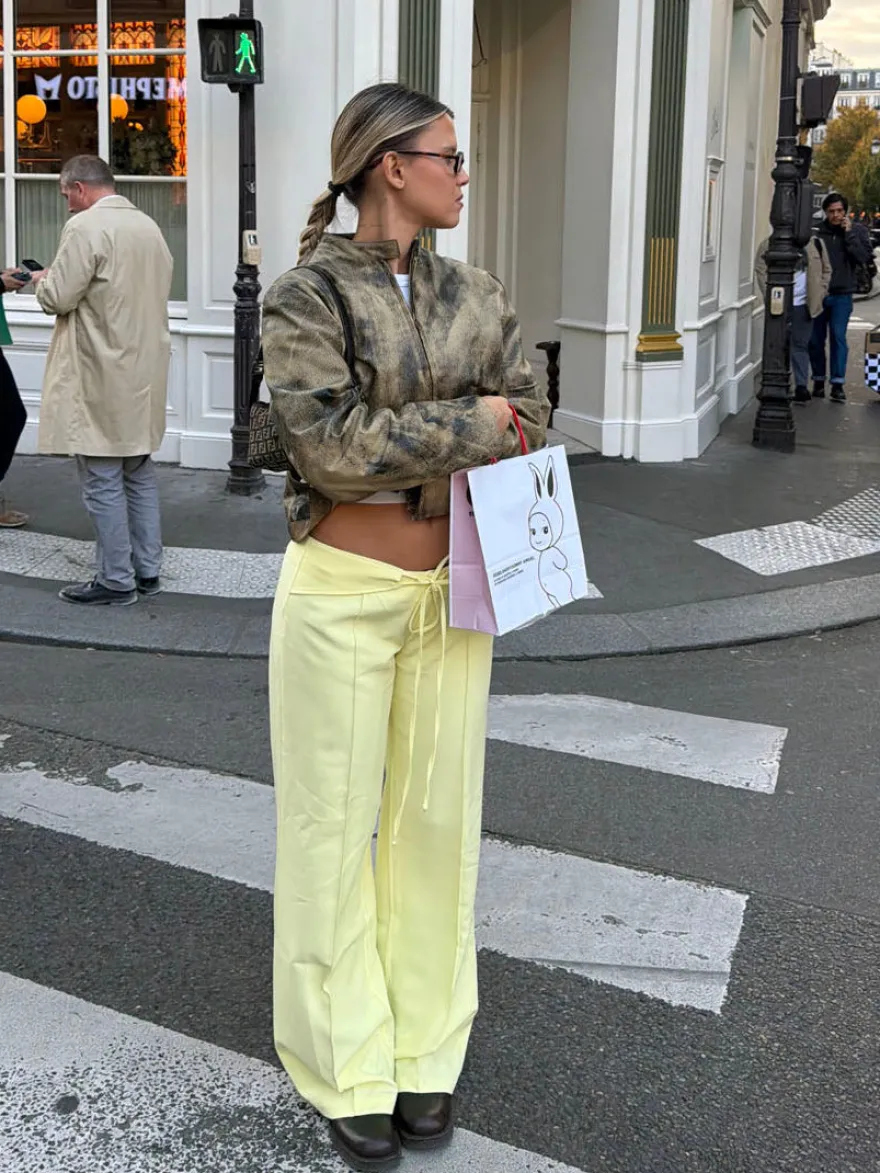 Design By Si Nula suitbukser med bindebælte - Gul Sale