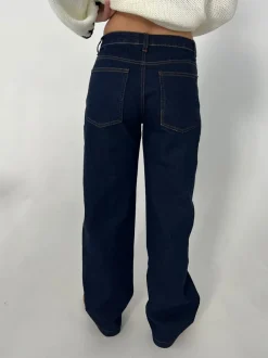 Design By Si Nuna lavtaljede jeans - Mørk denim Discount