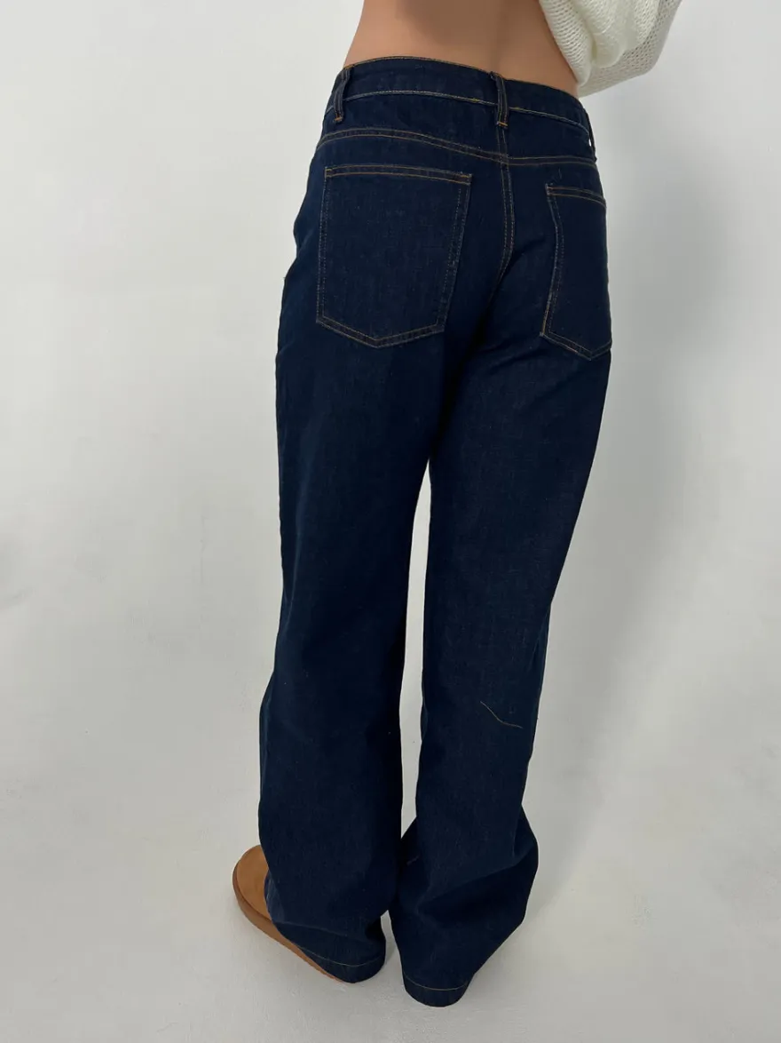 Design By Si Nuna lavtaljede jeans - Mørk denim Discount