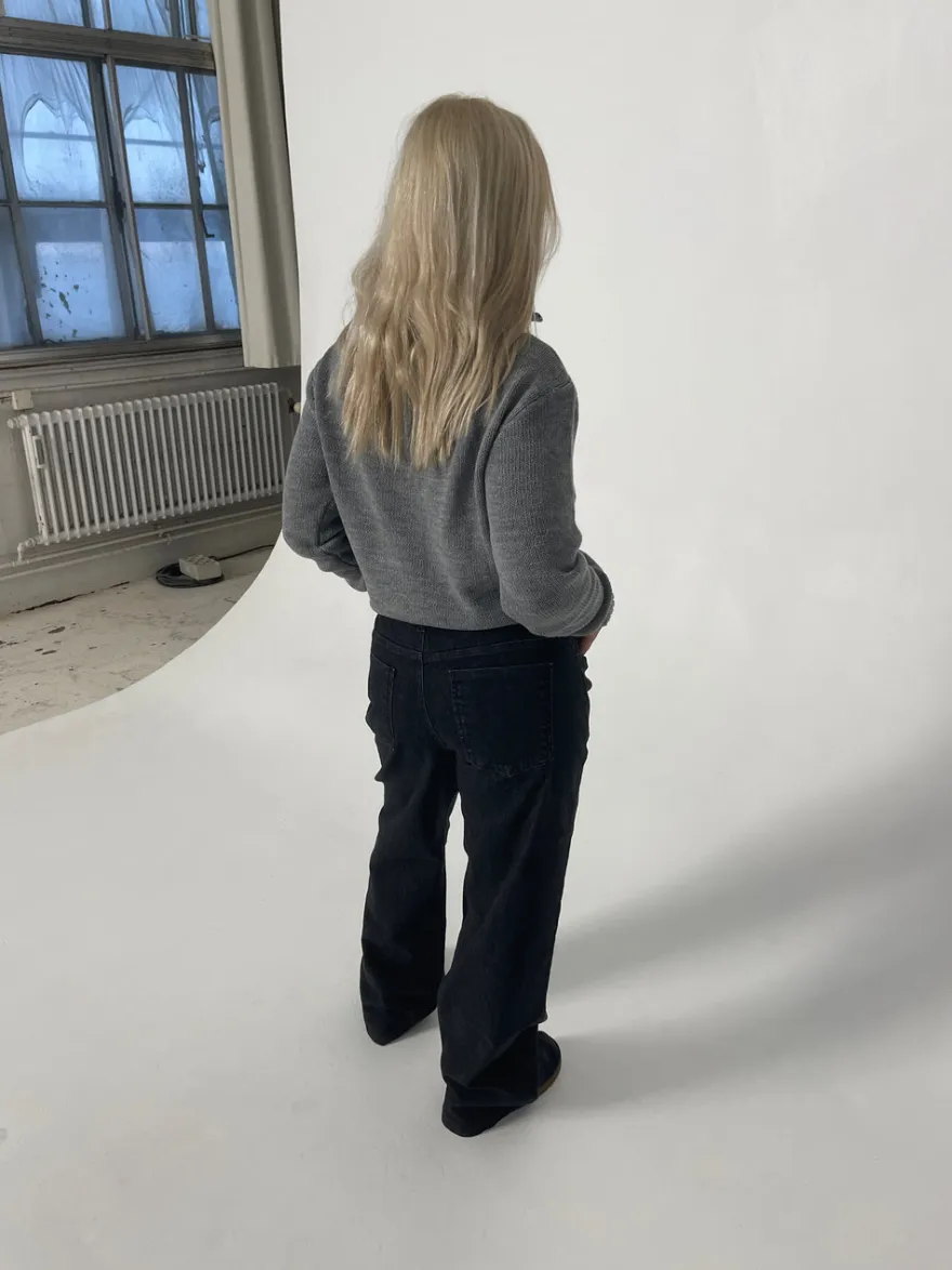 Design By Si Nuna lavtaljede jeans - Sort Hot