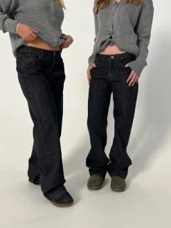 Design By Si Nuna lavtaljede jeans - Sort Hot