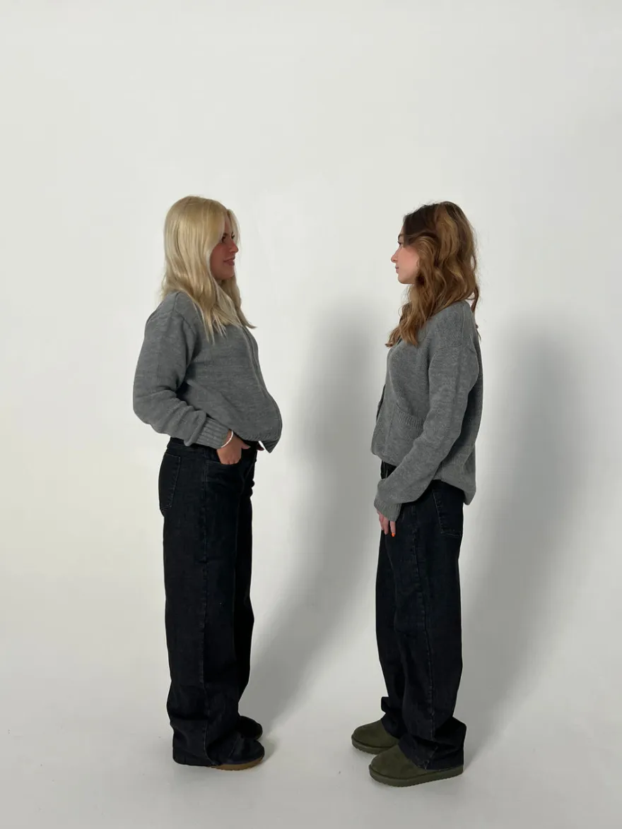 Design By Si Nuna lavtaljede jeans - Sort Hot