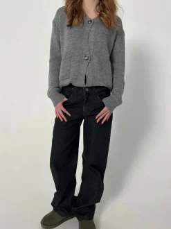 Design By Si Nuna lavtaljede jeans - Sort Hot