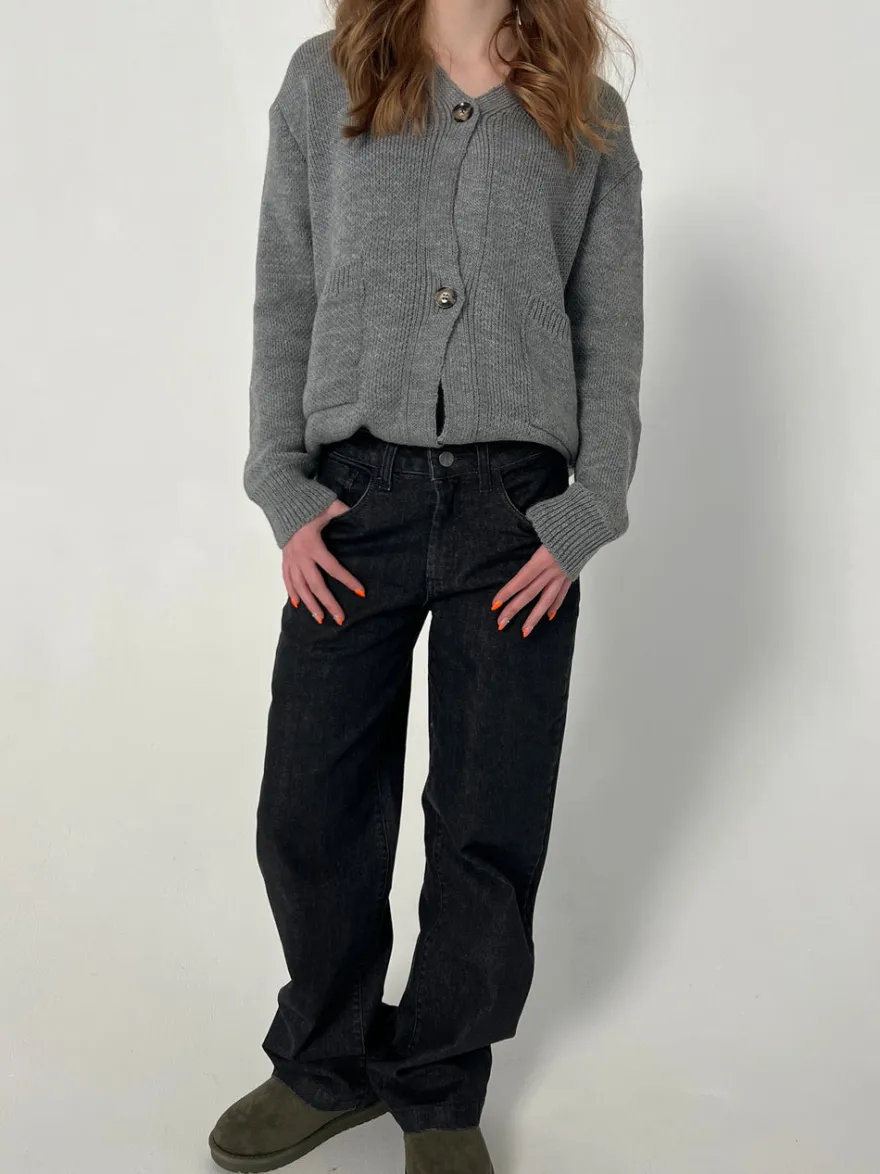 Design By Si Nuna lavtaljede jeans - Sort Hot
