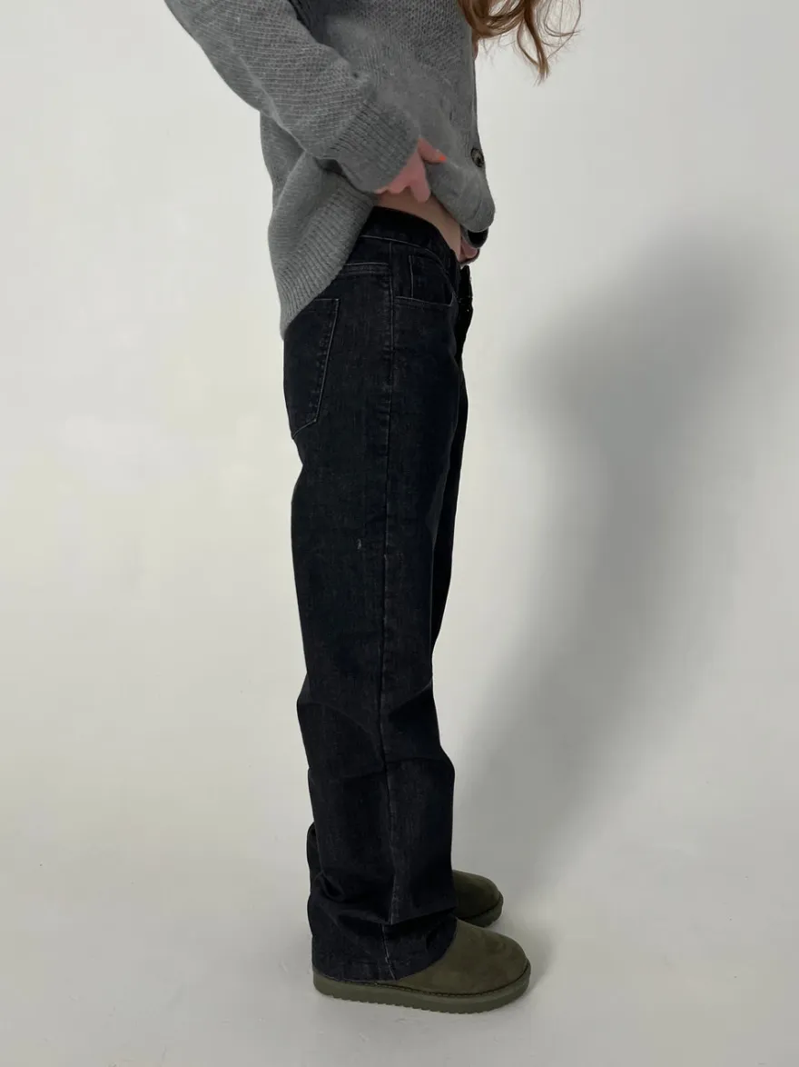Design By Si Nuna lavtaljede jeans - Sort Hot