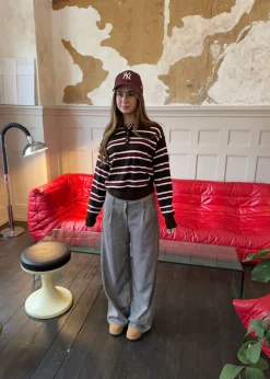 Design By Si Olia suitbukser med opsmøg - Brun Sale