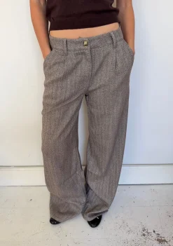 Design By Si Olia suitbukser med opsmøg - Brun Sale
