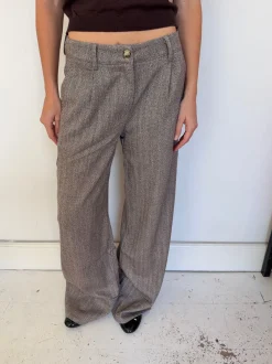 Design By Si Olia suitbukser med opsmøg - Brun Sale
