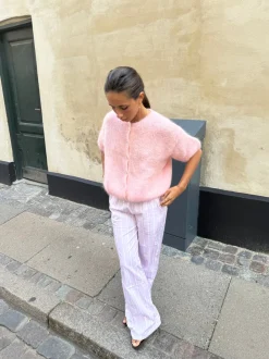Design By Si Olivia kortærmet mohair cardigan - Lyserød Sale