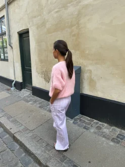 Design By Si Olivia kortærmet mohair cardigan - Lyserød Sale