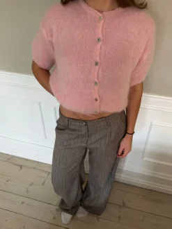 Design By Si Olivia kortærmet mohair cardigan - Lyserød Sale