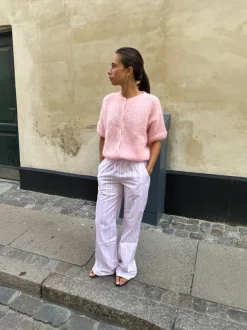 Design By Si Olivia kortærmet mohair cardigan - Lyserød Sale
