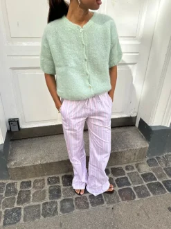 Design By Si Olivia kortærmet mohair cardigan - Mint grøn Discount
