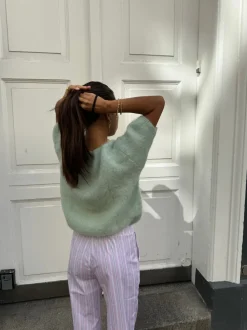 Design By Si Olivia kortærmet mohair cardigan - Mint grøn Discount