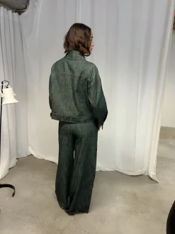 Design By Si Olivina denimjakke - Blågrøn Discount